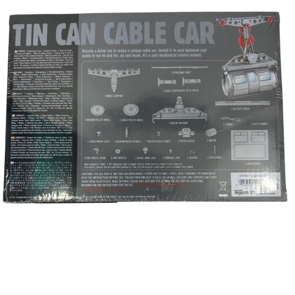 4M Tin Can Cable Car DIY Mechanical Engineering Educational Kit for Kids. - Picture 2 of 3